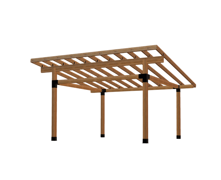 Terases canopy bracket kit for 145x145mm lumber, showing metal brackets and mounting hardware for outdoor canopy installation.