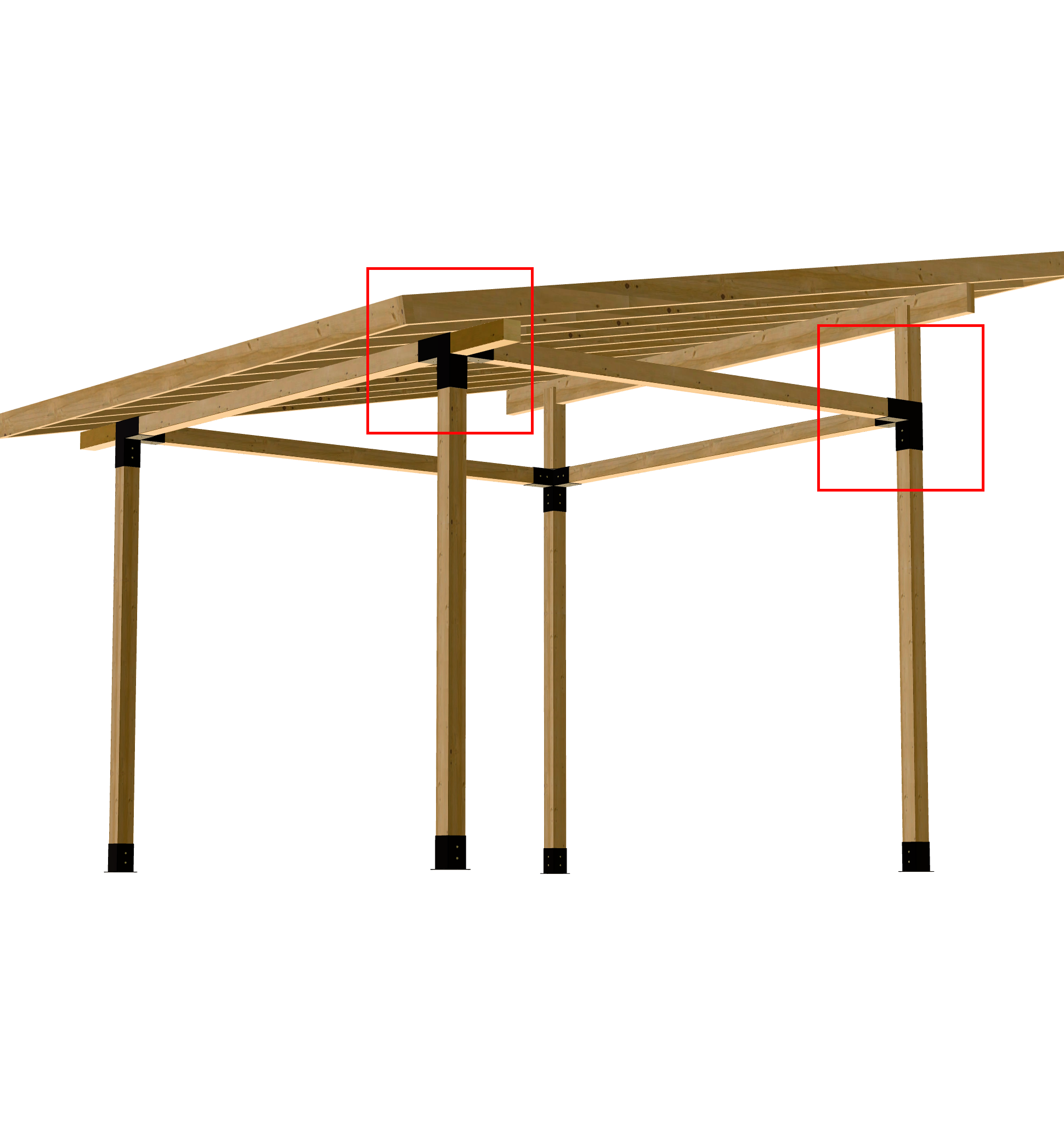 3-way Corner Bracket for Canopy (95x95mm lumber).