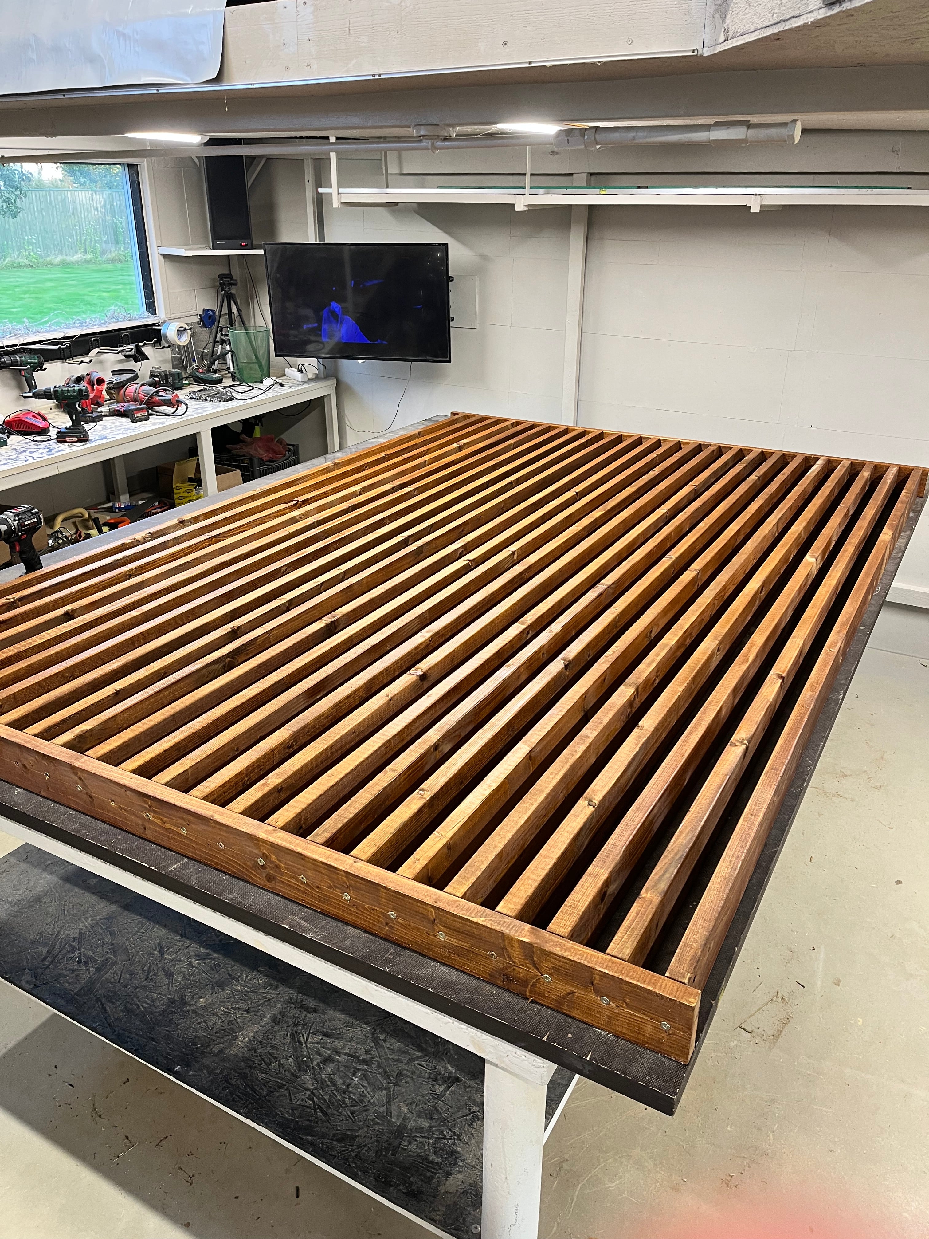 Windbreak/privacy walls from wood.