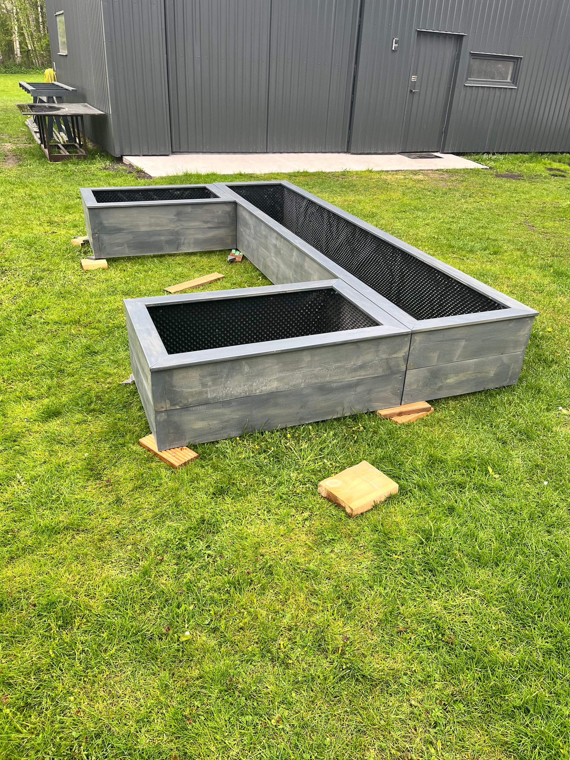 Greenhouse and Garden Raised Beds (Wood).