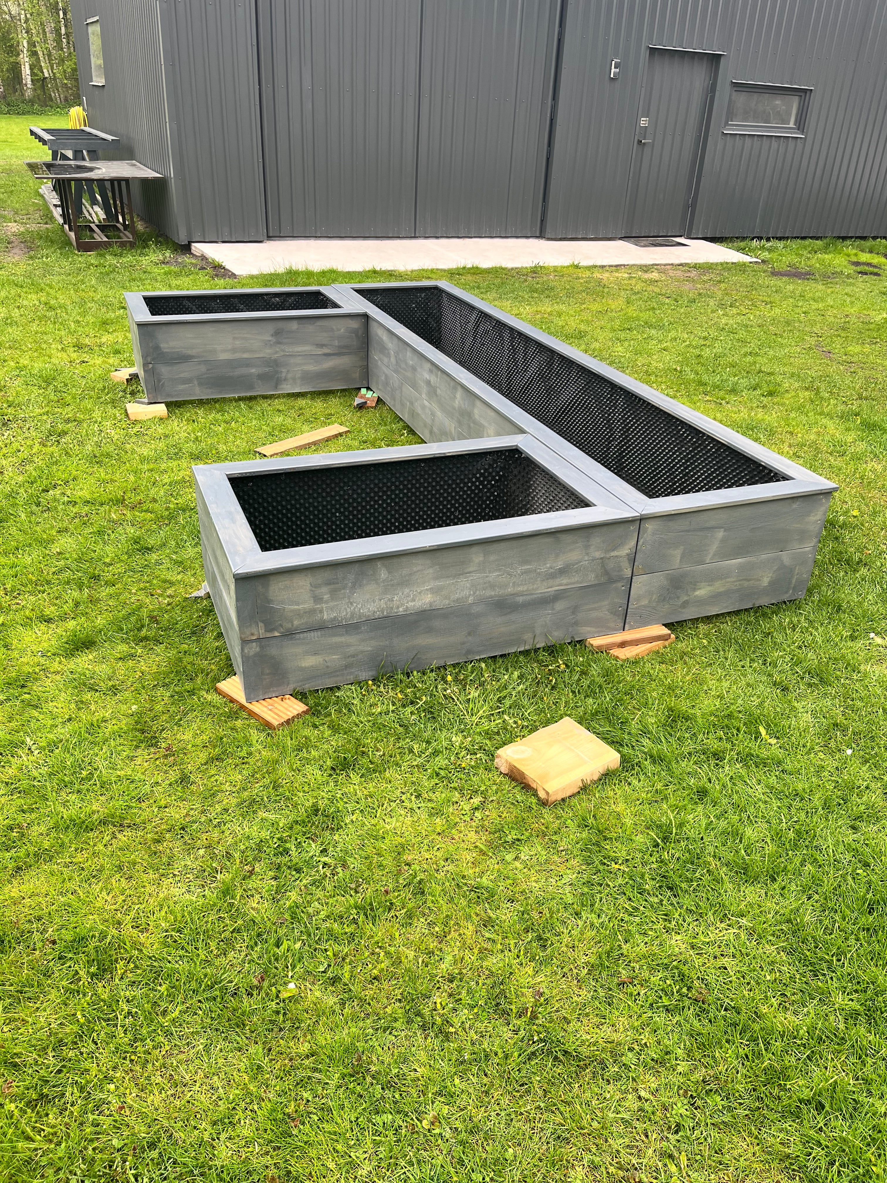 Greenhouse and Garden Raised Beds (Wood).