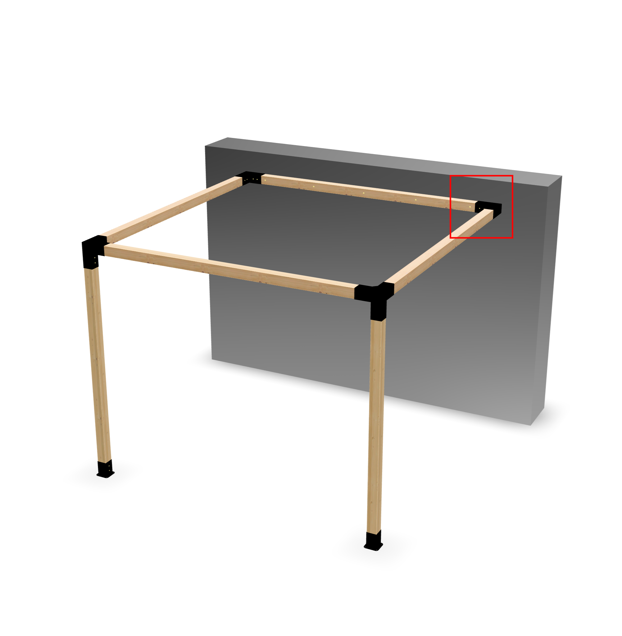 2-way Corner Bracket for Pergola (95x95mm lumber).