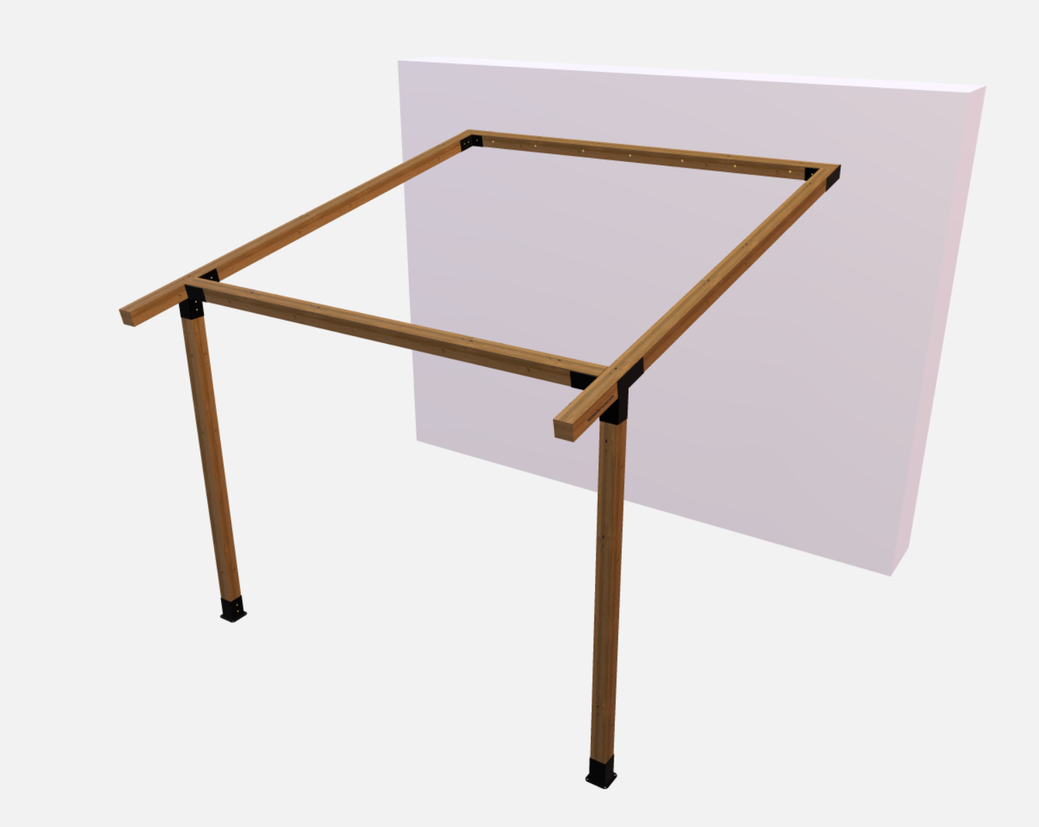 Terases slope wall-mounted canopy bracket kit with 10° slope for 95x95mm lumber, ideal for pergola or canopy support.