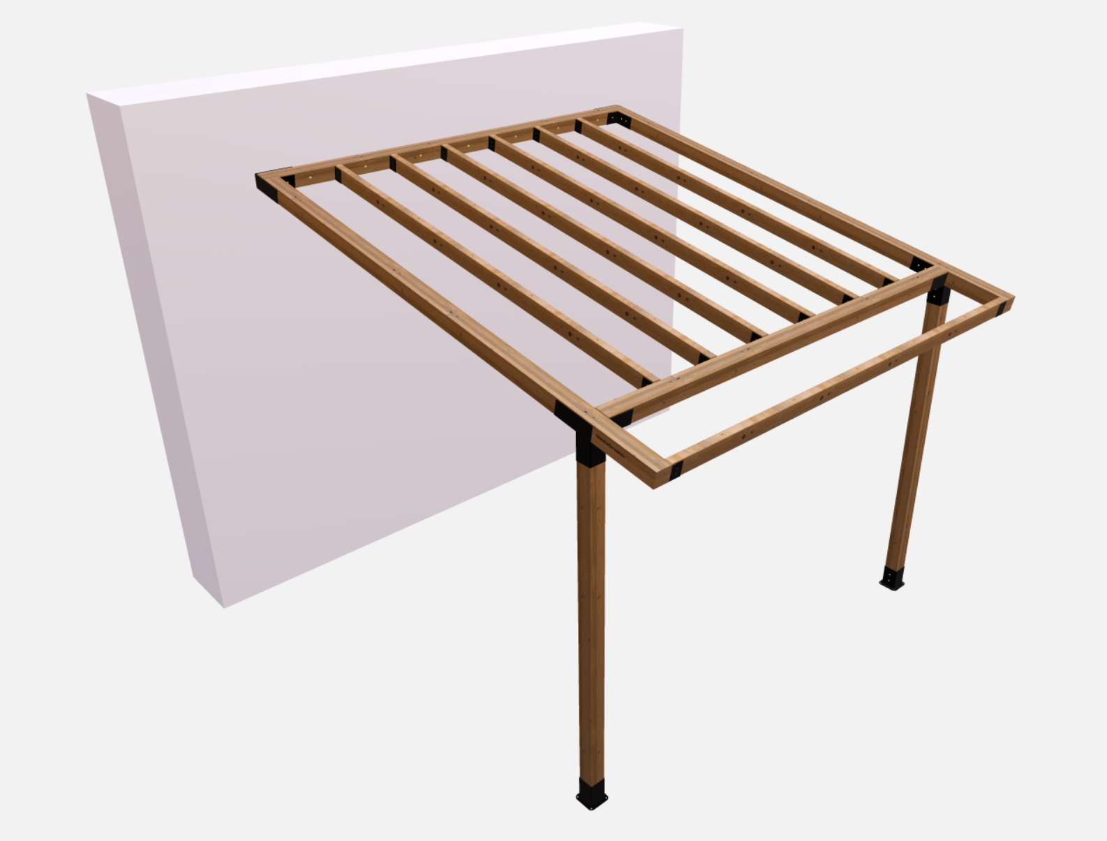 Terases slope wall-mounted canopy bracket kit for 10° slope, designed for 95x95mm lumber, shown in the image.