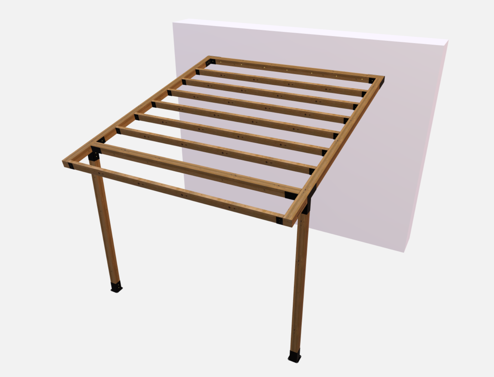Slope wall-mounted canopy bracket kit by Terases for 10° slope, fits 95x95mm lumber, shown in the image.