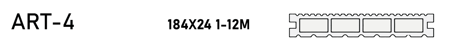 WPC terrace board ART-4 (184mmx24mm).